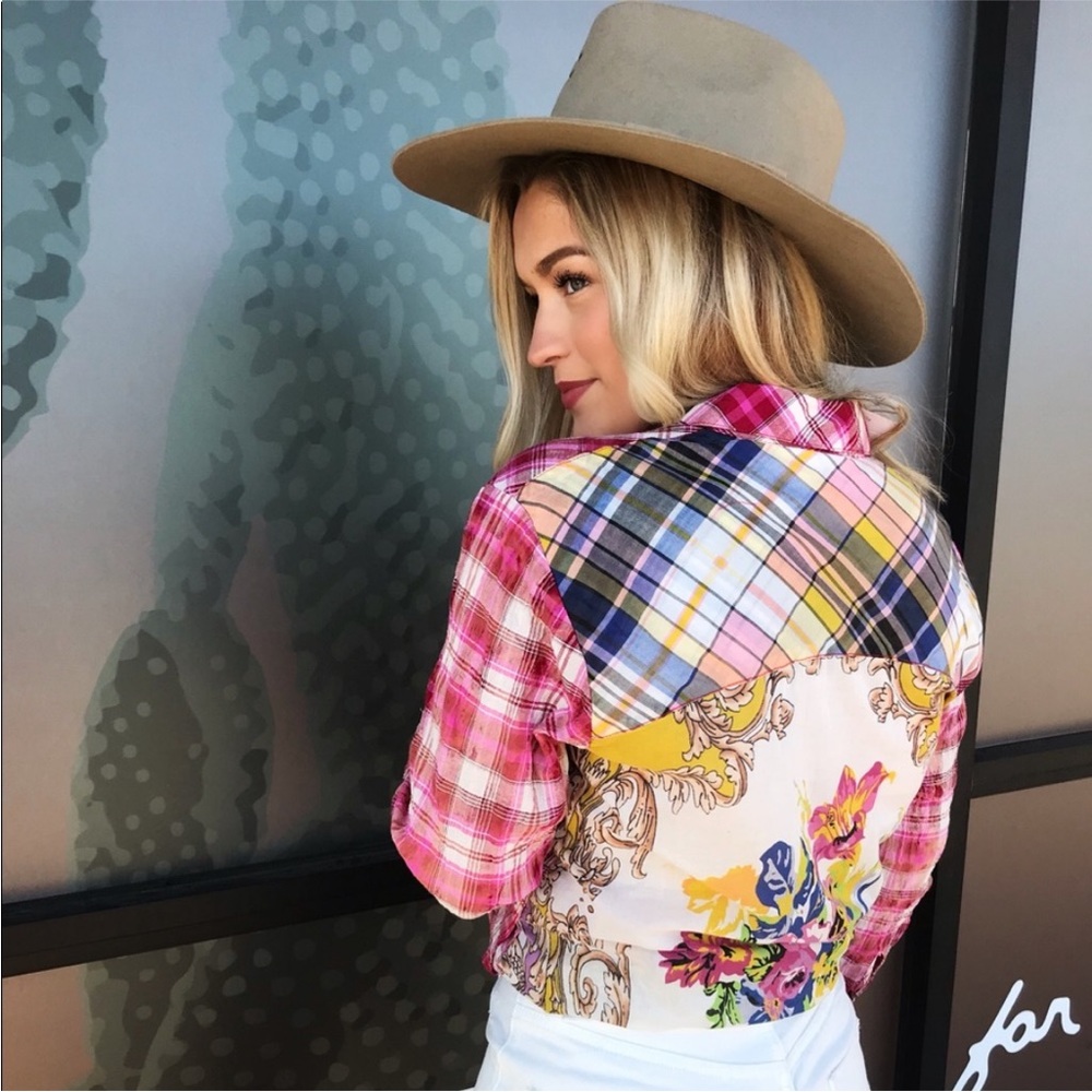 ARRATA cosmo pink plaid shirt